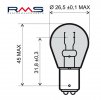 Bulb RMS 246510465 12V 21W, BAU15S S25 orange