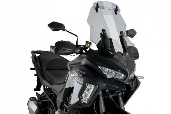 Windscreen PUIG TOURING WITH VISOR smoke for KAWASAKI Versys 1000, S, SE (2019-2023)