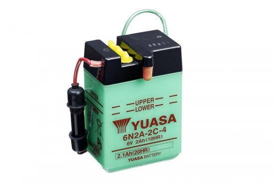 Conventional 6V battery NO ACID YUASA 6N2A-2C-4