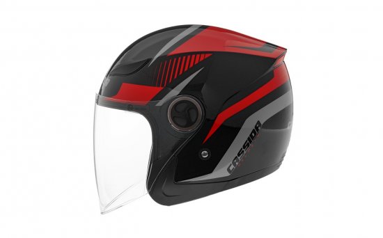 Jet helmet CASSIDA REFLEX black/ red/ grey XL