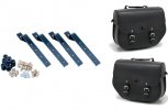 Leather saddlebags CUSTOMACCES APS003N SANT LOUIS Crni set, with metal base and fitting kit set