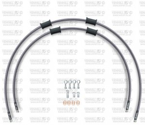 RACE Front brake hose kit Venhill POWERHOSEPLUS (2 hoses in kit) Clear hoses, chromed fittings