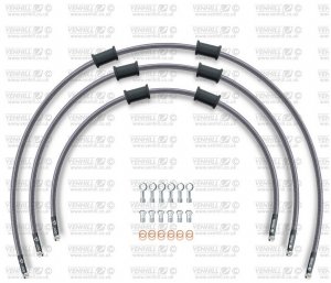 STANDARD Front brake hose kit Venhill POWERHOSEPLUS (3 hoses in kit) Clear hoses, chromed fittings