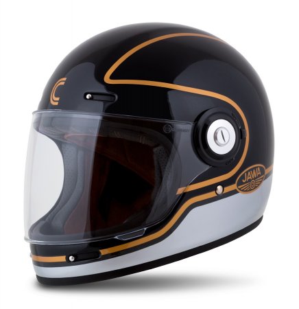 Full face helmet CASSIDA Fibre Jawa Sport black/ silver/ gold M