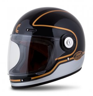 Full face helmet CASSIDA Fibre Jawa Sport black/ silver/ gold L