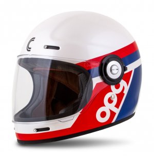 Full face helmet CASSIDA Fibre OPG white/ blue/ red L