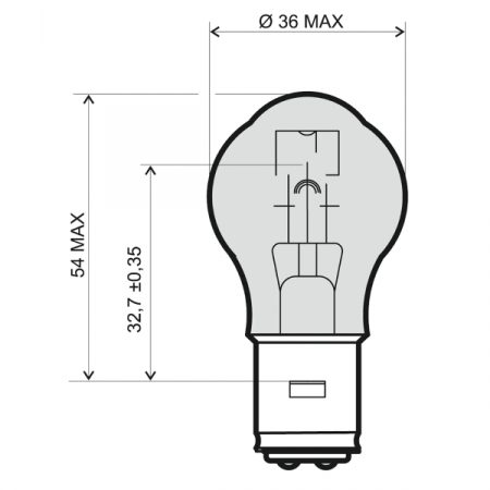 Bulb RMS 246510311 12V 35/35W, S2 BA20D white