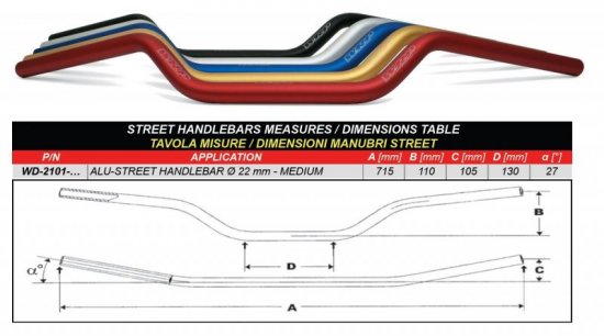 Handlebar WRP ALU-STREET Medium Crni